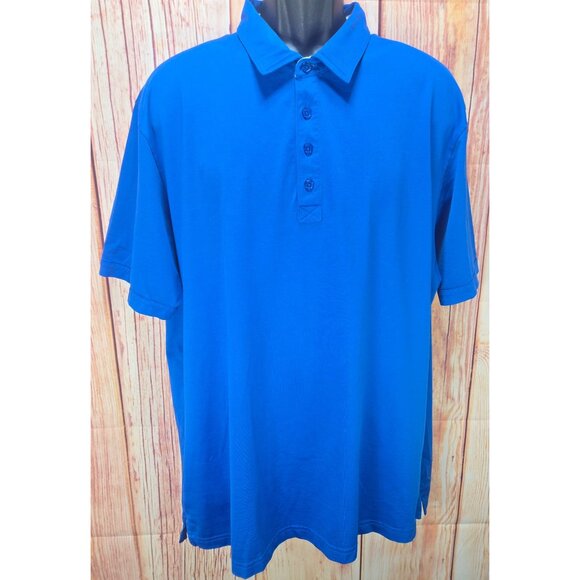 Travis Mathew Mens Pima Cotton Blend Polo XXL Blue Golf Shirt - Picture 1 of 8